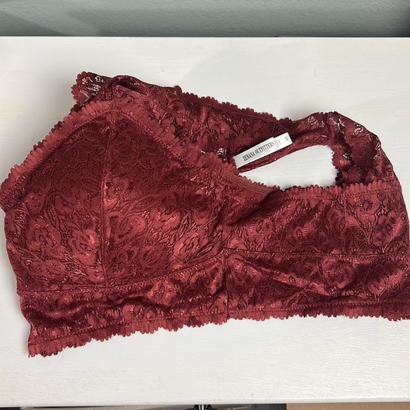 Plus Fired Brick Bralette Hourglass Back Lace w. Pads New pull on  1X, 2X, 3X - Picture 6 of 13